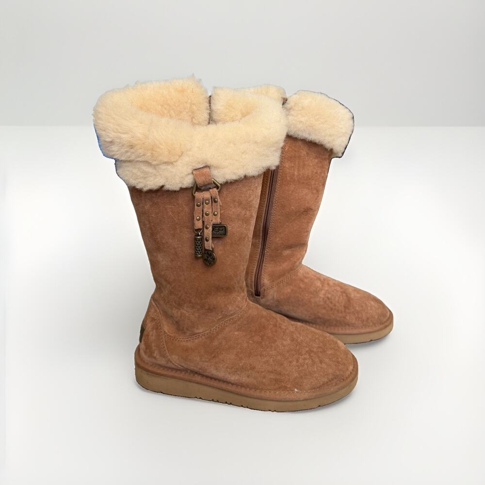 Ugg Australia Womens Plumdale Charm Boots Size 5 - Chestnut